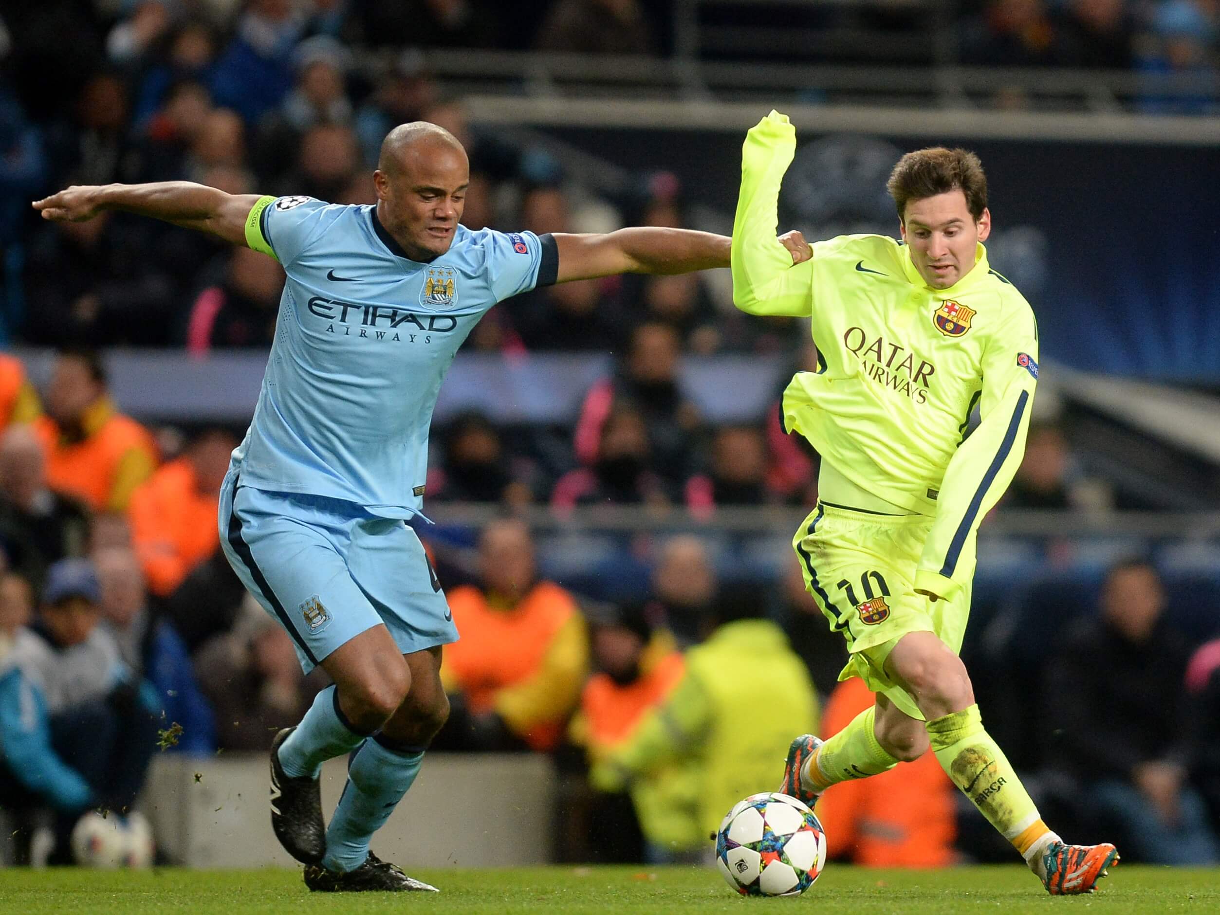 Lionel Messi and Vincent Kompany